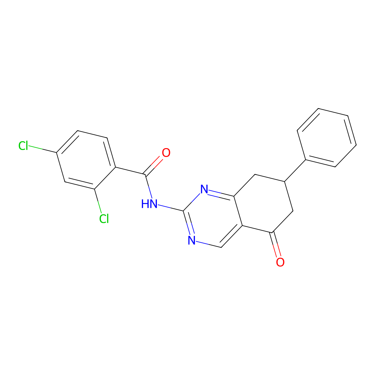 2,4-dichloro-N-(5-oxo-7-phenyl-5,6,7,8-tetrahydroquinazolin-2-yl)benzamide molecular structure, CAS 847038-01-1