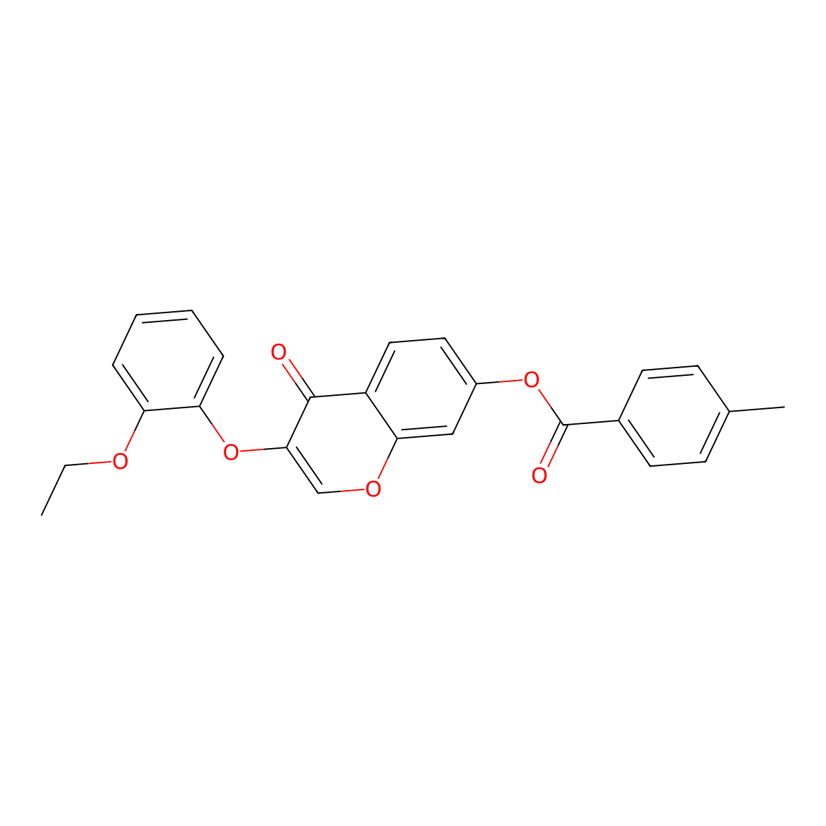 3-(2-ethoxyphenoxy)-4-oxo-4H-chromen-7-yl 4-methylbenzoate molecular structure, CAS 847038-03-3