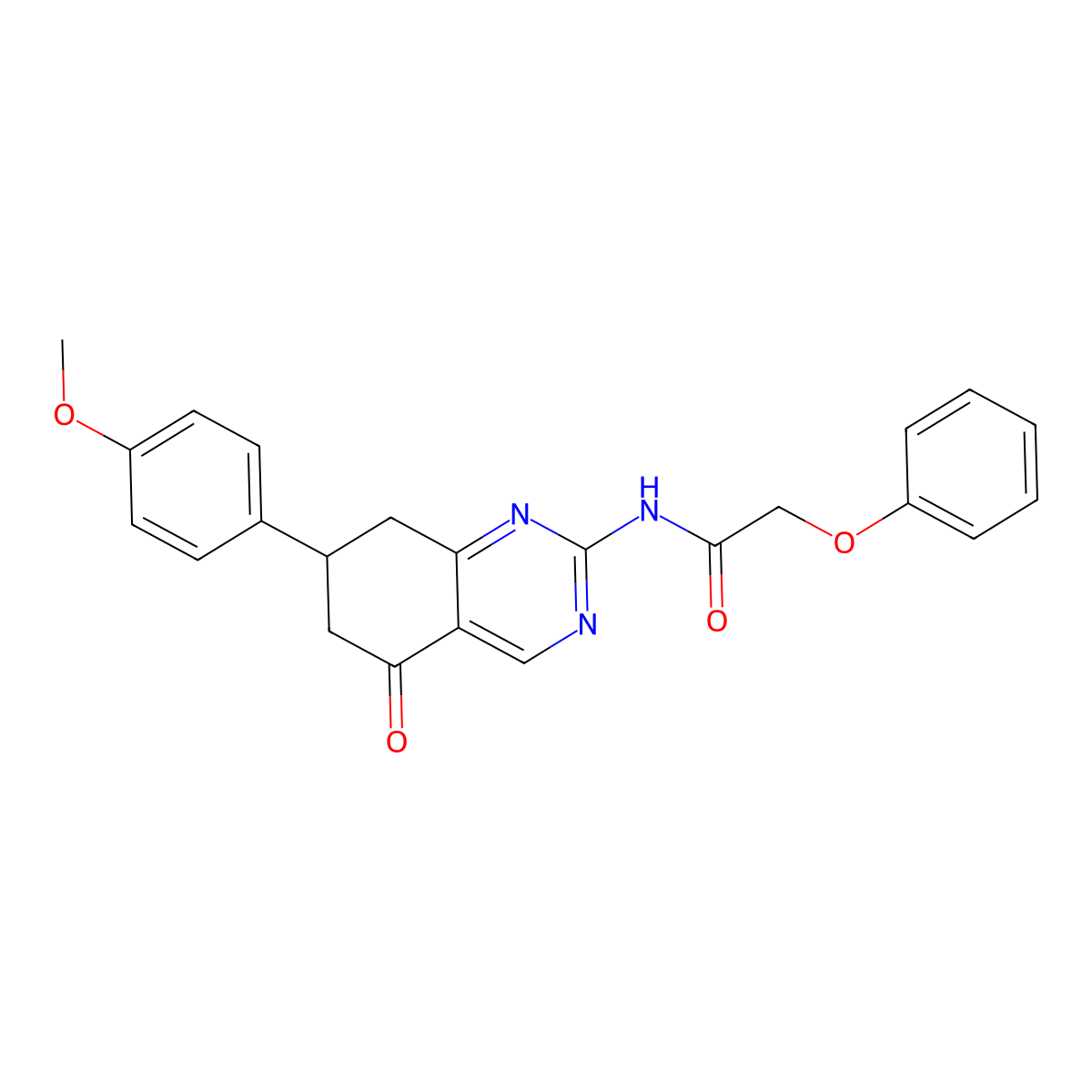 N-[7-(4-methoxyphenyl)-5-oxo-5,6,7,8-tetrahydroquinazolin-2-yl]-2-phenoxyacetamide molecular structure, CAS 847038-91-9