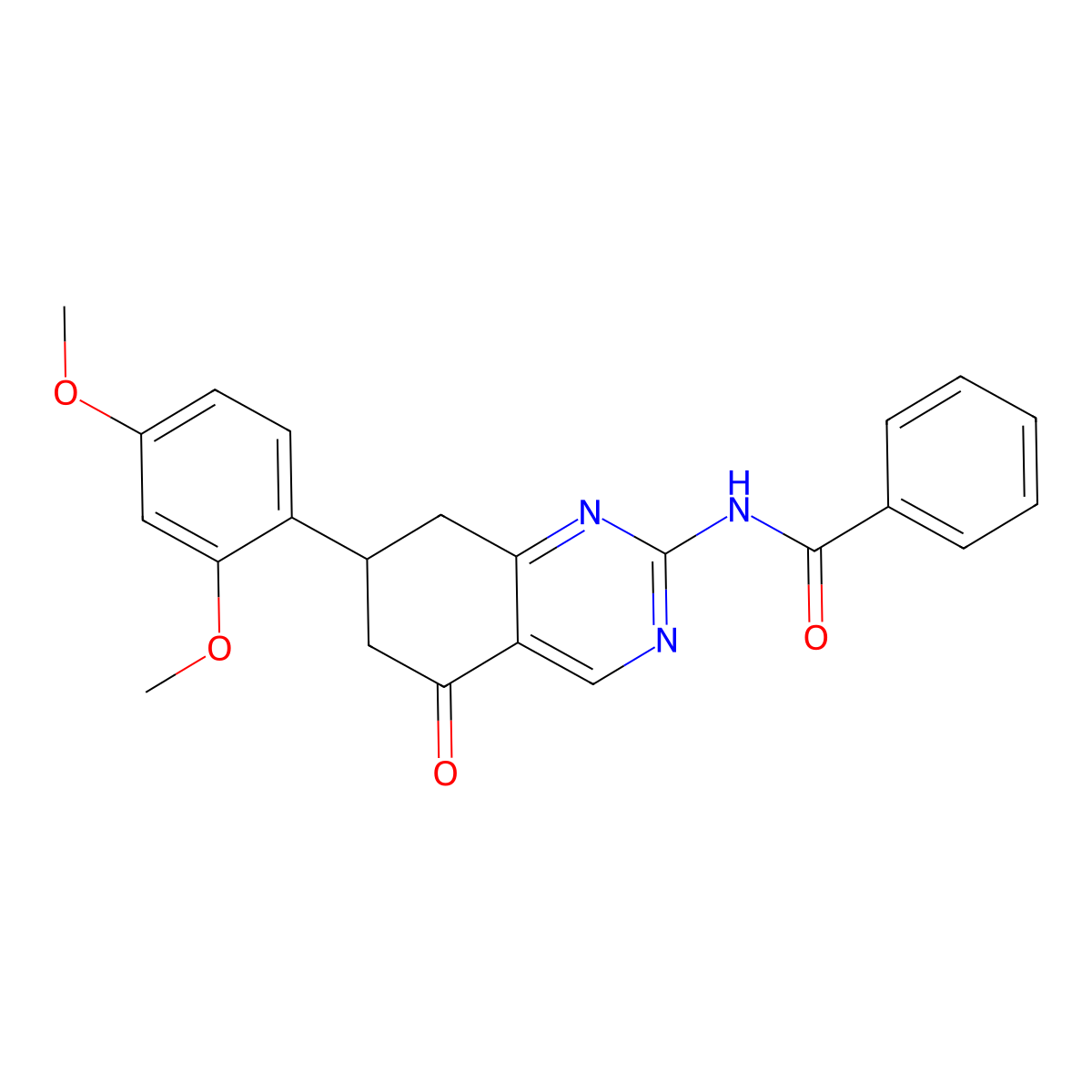 N-[7-(2,4-dimethoxyphenyl)-5-oxo-5,6,7,8-tetrahydroquinazolin-2-yl]benzamide molecular structure, CAS 847039-85-4