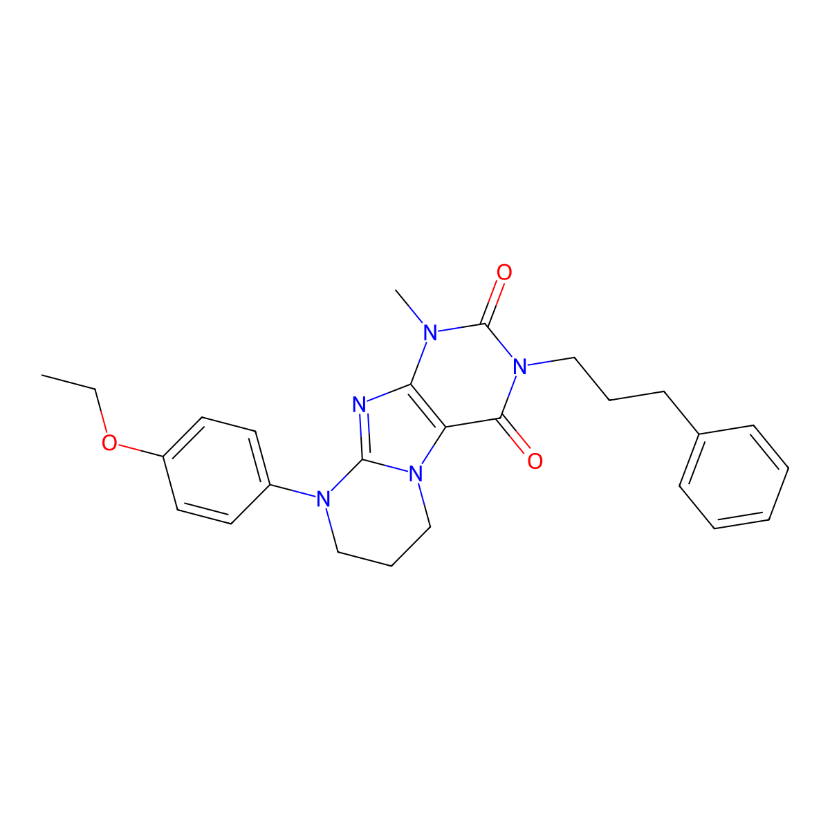 9-(4-ethoxyphenyl)-1-methyl-3-(3-phenylpropyl)-7,8-dihydro-6H-purino[7,8-a]pyrimidine-2,4-dione molecular structure, CAS 847040-01-1