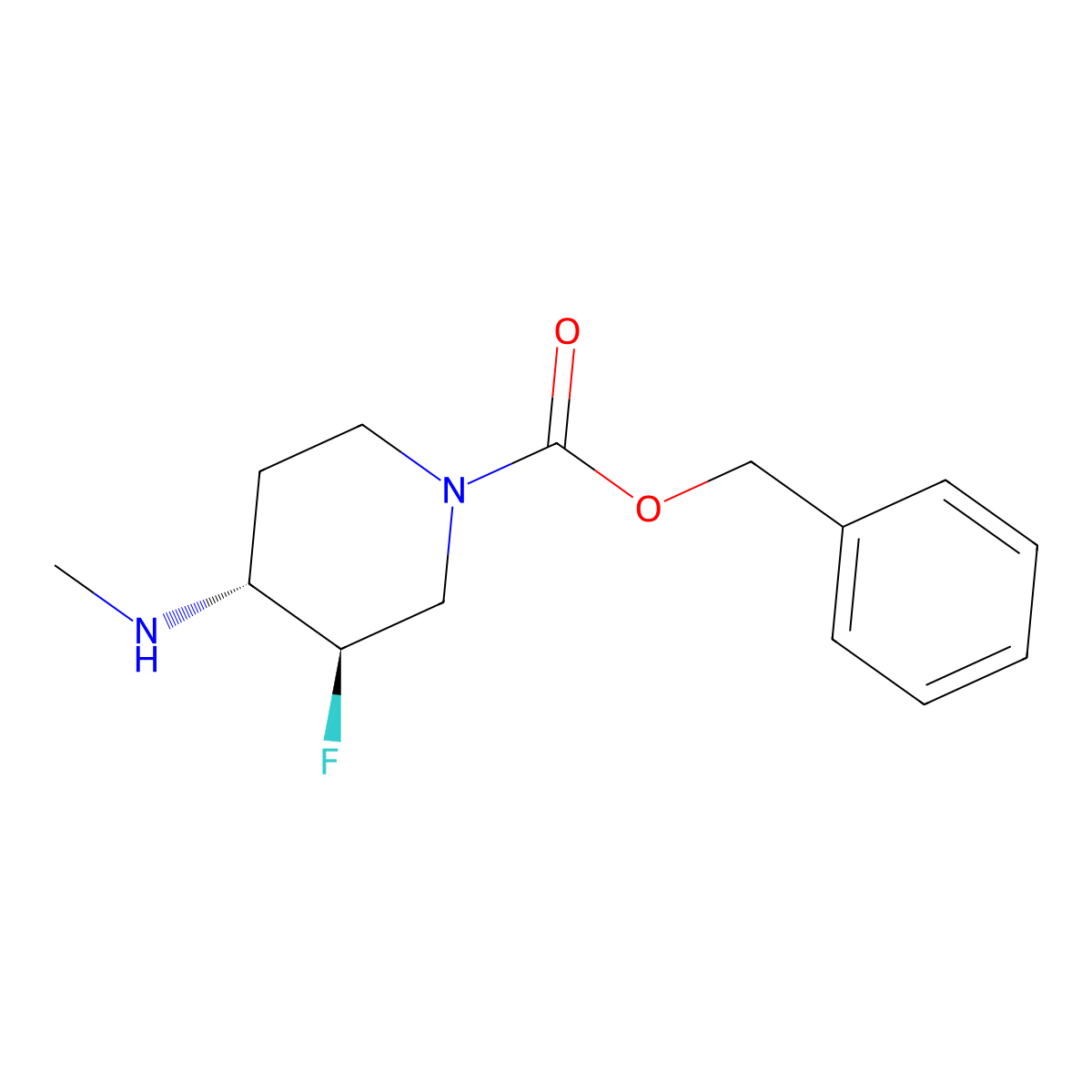 Benzyl trans-3-fluoro-4-(methylamino)piperidine-1-carboxylate molecular structure, CAS 847041-31-0