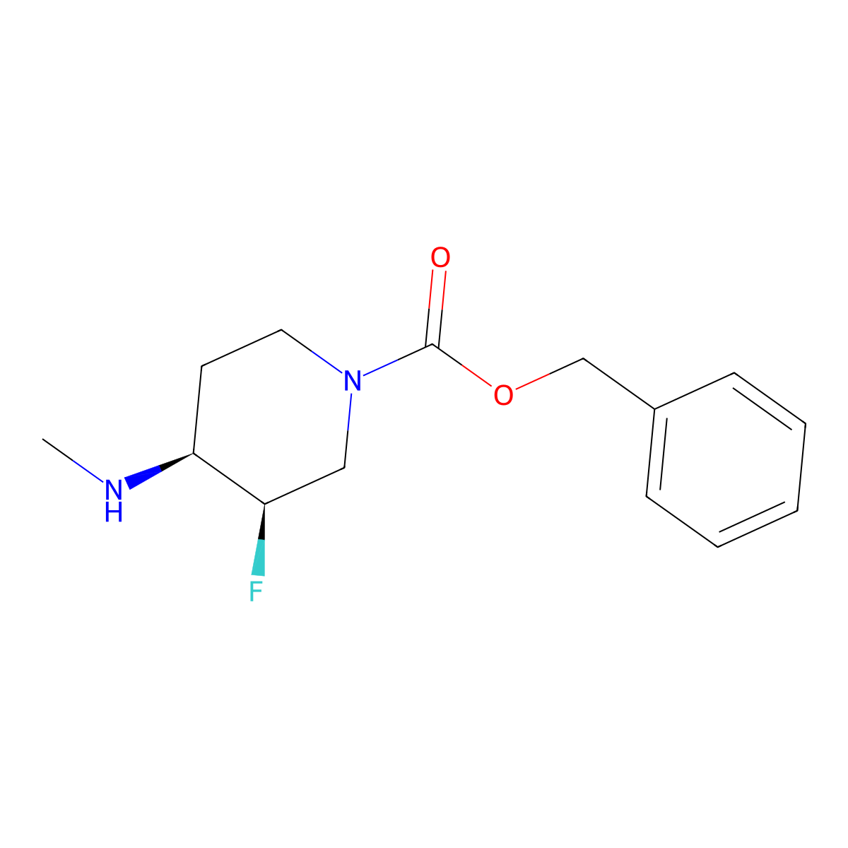 Benzyl cis-3-fluoro-4-(methylamino)piperidine-1-carboxylate molecular structure, CAS 847041-32-1