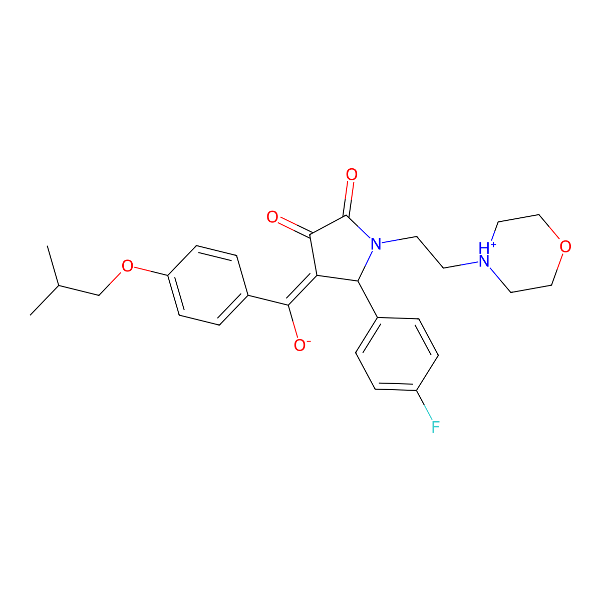5-(4-fluorophenyl)-3-hydroxy-4-[4-(2-methylpropoxy)benzoyl]-1-[2-(morpholin-4-yl)ethyl]-2,5-dihydro-1H-pyrrol-2-one molecular structure, CAS 847044-93-3