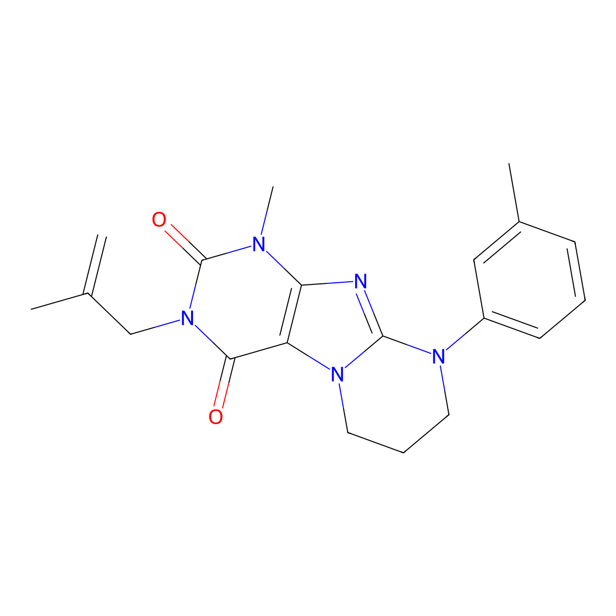 1-methyl-9-(3-methylphenyl)-3-(2-methylprop-2-enyl)-7,8-dihydro-6H-purino[7,8-a]pyrimidine-2,4-dione molecular structure, CAS 847045-52-7