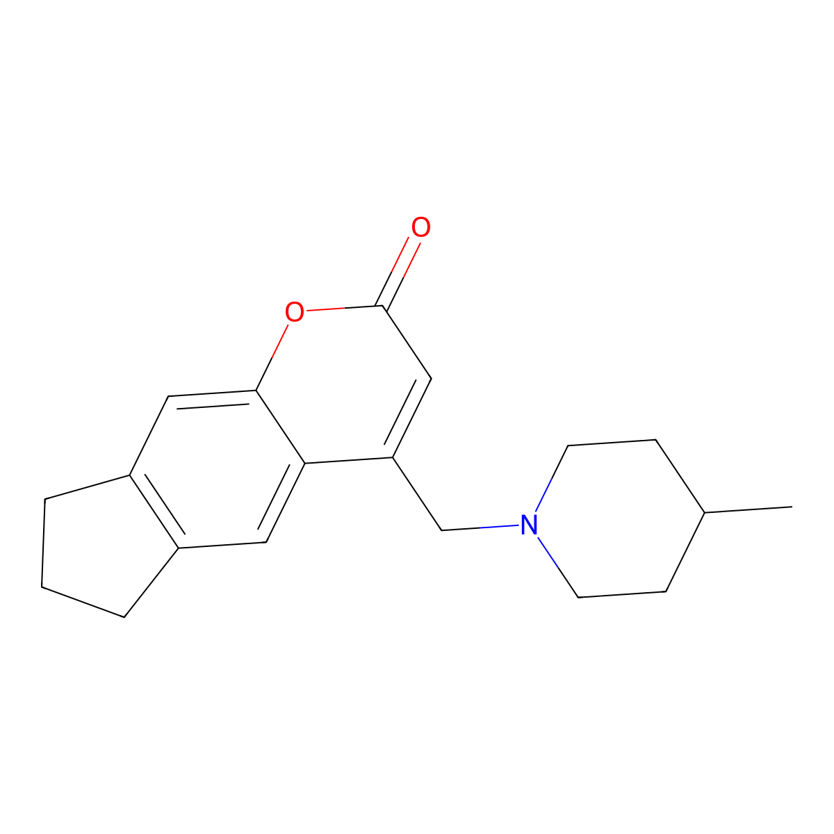 4-((4-methylpiperidin-1-yl)methyl)-7,8-dihydrocyclopenta[g]chromen-2(6H)-one molecular structure, CAS 847045-68-5