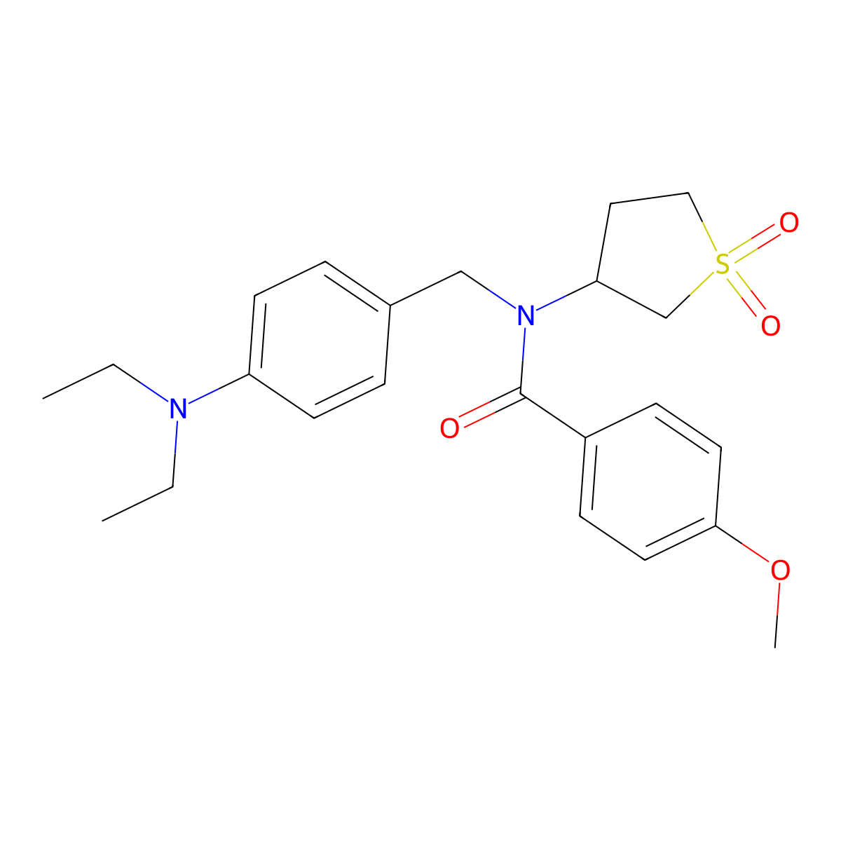 N-[4-(diethylamino)benzyl]-N-(1,1-dioxidotetrahydrothiophen-3-yl)-4-methoxybenzamide molecular structure, CAS 847045-77-6