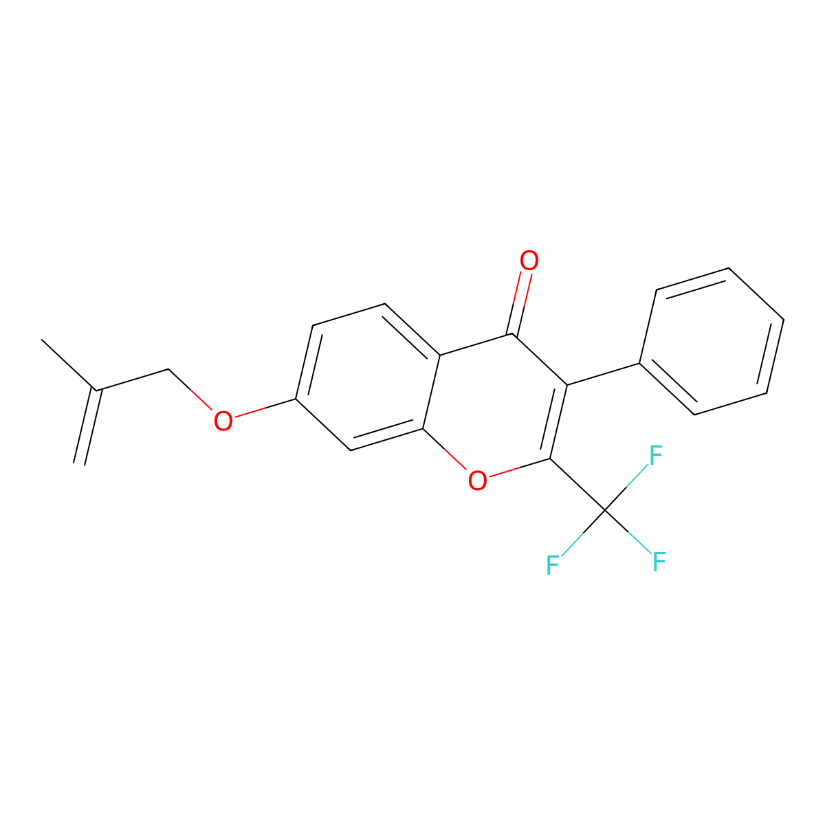 7-((2-methylallyl)oxy)-3-phenyl-2-(trifluoromethyl)-4H-chromen-4-one molecular structure, CAS 847045-94-7