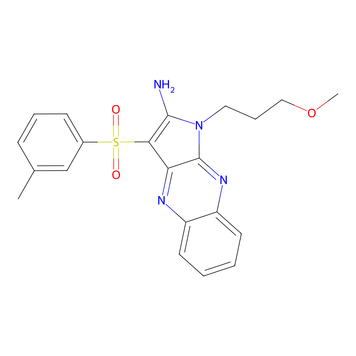 1-(3-methoxypropyl)-3-(m-tolylsulfonyl)-1H-pyrrolo[2,3-b]quinoxalin-2-amine molecular structure, CAS 847046-57-5