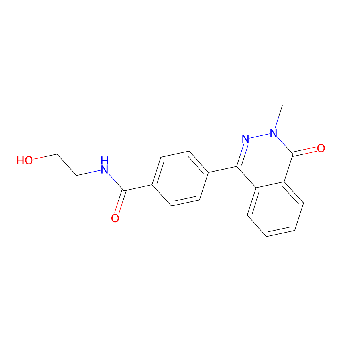 N-(2-hydroxyethyl)-4-(3-methyl-4-oxophthalazin-1-yl)benzamide molecular structure, CAS 847046-86-0