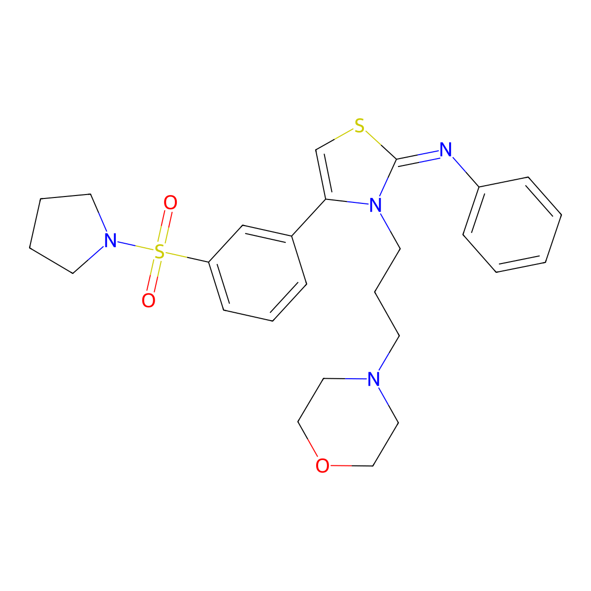 N-[(2Z)-3-[3-(morpholin-4-yl)propyl]-4-[3-(pyrrolidin-1-ylsulfonyl)phenyl]-1,3-thiazol-2(3H)-ylidene]aniline molecular structure, CAS 847048-47-9