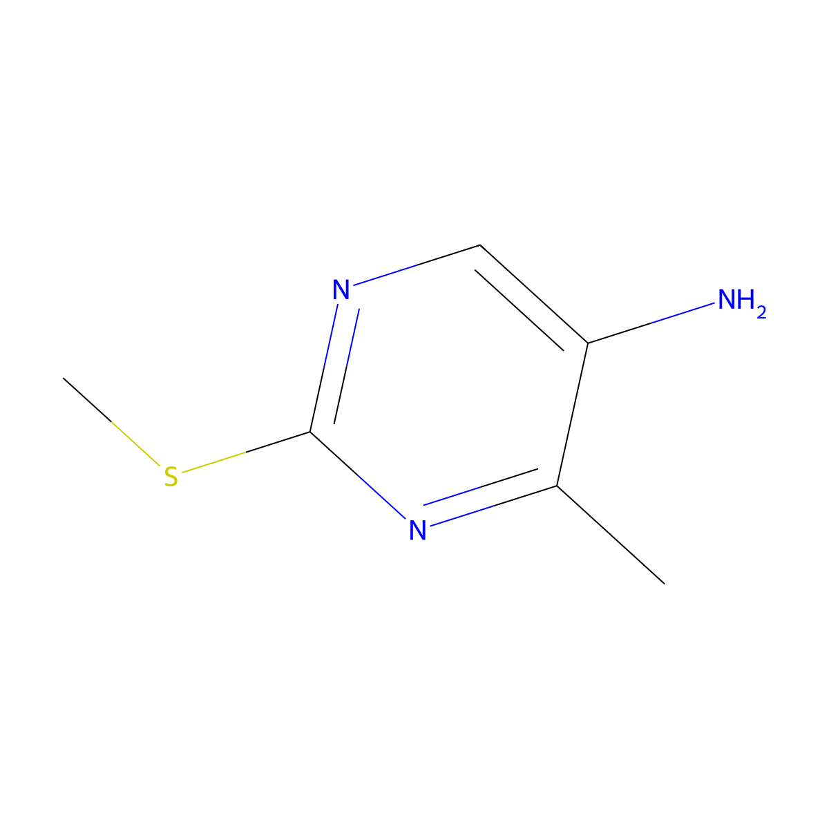 4-Methyl-2-(methylthio)pyrimidin-5-amine molecular structure, CAS 847139-63-3