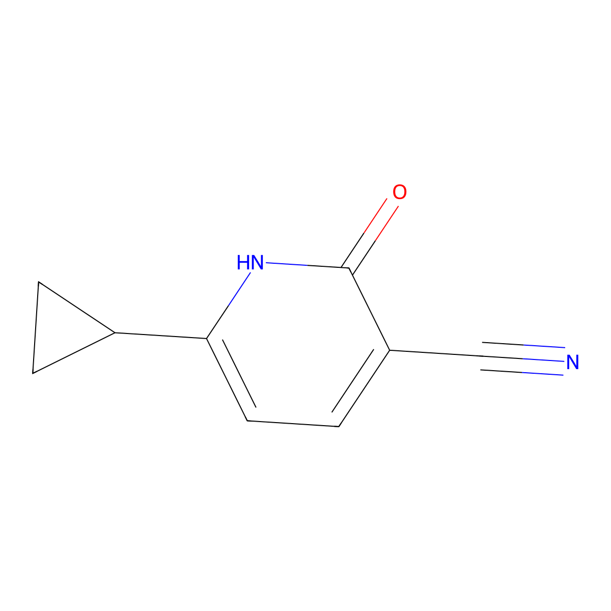 6-Cyclopropyl-2-oxo-1,2-dihydropyridine-3-carbonitrile molecular structure, CAS 847144-72-3