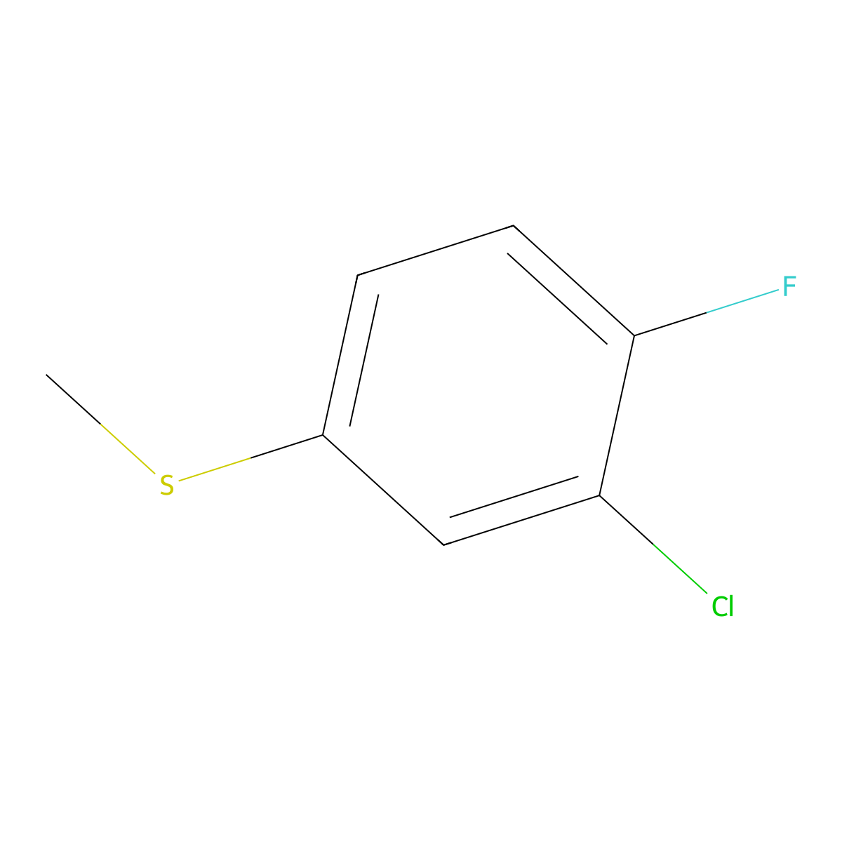 3-Chloro-4-fluorophenyl methyl sulfide molecular structure, CAS 847148-16-7