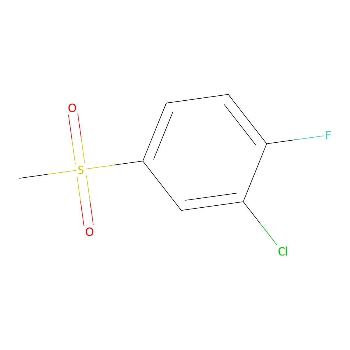 2-Chloro-1-fluoro-4-methylsulfonylbenzene molecular structure, CAS 847148-17-8