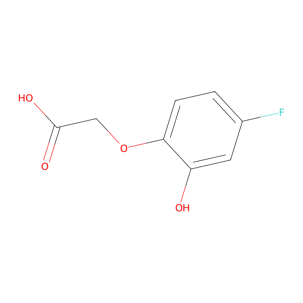 2-(4-Fluoro-2-hydroxyphenoxy)acetic acid molecular structure, CAS 847148-83-8