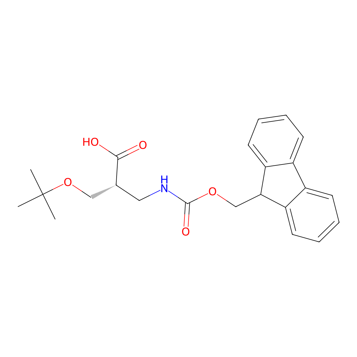 (R)-3-((((9H-Fluoren-9-yl)methoxy)carbonyl)amino)-2-(tert-butoxymethyl)propanoic acid molecular structure, CAS 847153-42-8