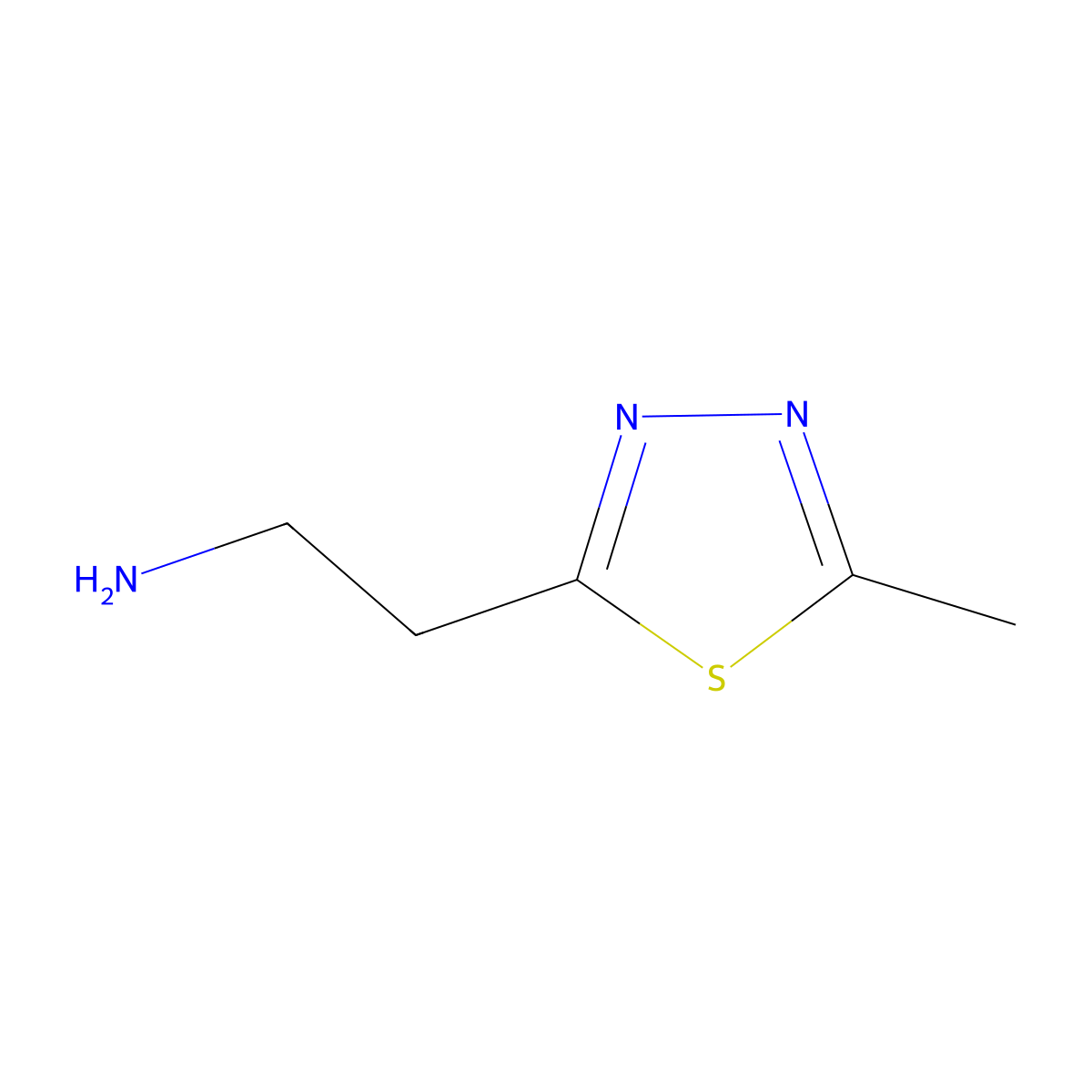 2-(5-Methyl-1,3,4-thiadiazol-2-yl)ethanamine molecular structure, CAS 847155-17-3