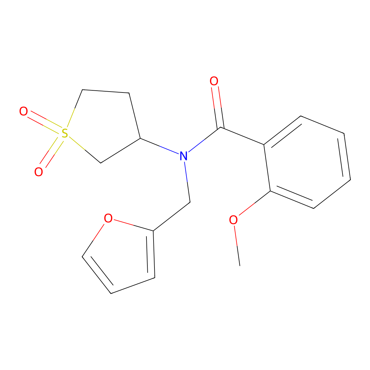 N-(1,1-dioxidotetrahydrothien-3-yl)-N-(2-furylmethyl)-2-methoxybenzamide molecular structure, CAS 847161-63-1