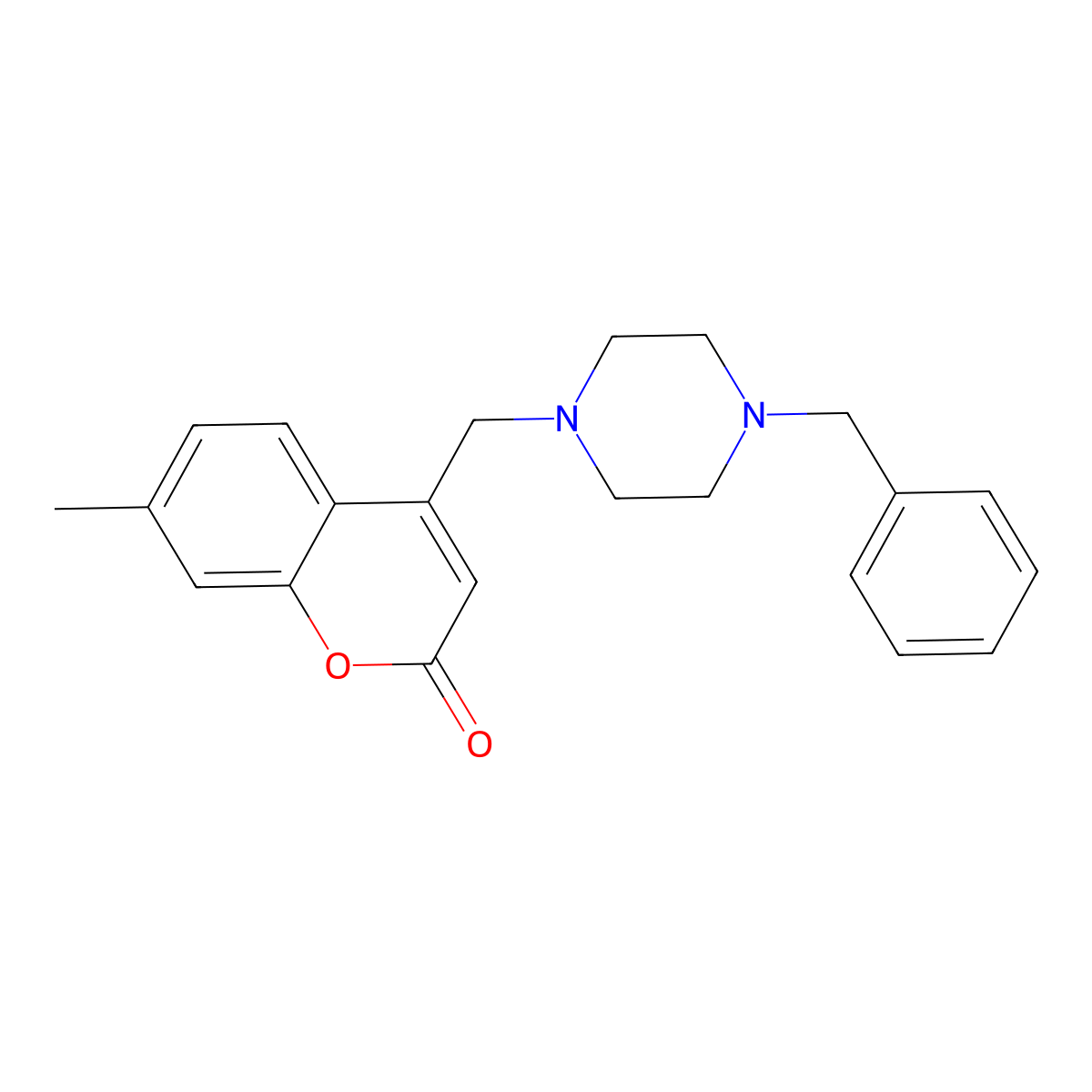 4-[(4-benzylpiperazin-1-yl)methyl]-7-methyl-2H-chromen-2-one molecular structure, CAS 847162-39-4
