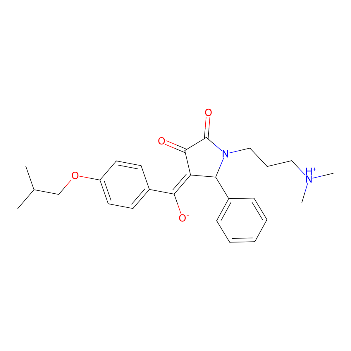 1-[3-(dimethylamino)propyl]-3-hydroxy-4-[4-(2-methylpropoxy)benzoyl]-5-phenyl-2,5-dihydro-1H-pyrrol-2-one molecular structure, CAS 847163-00-2