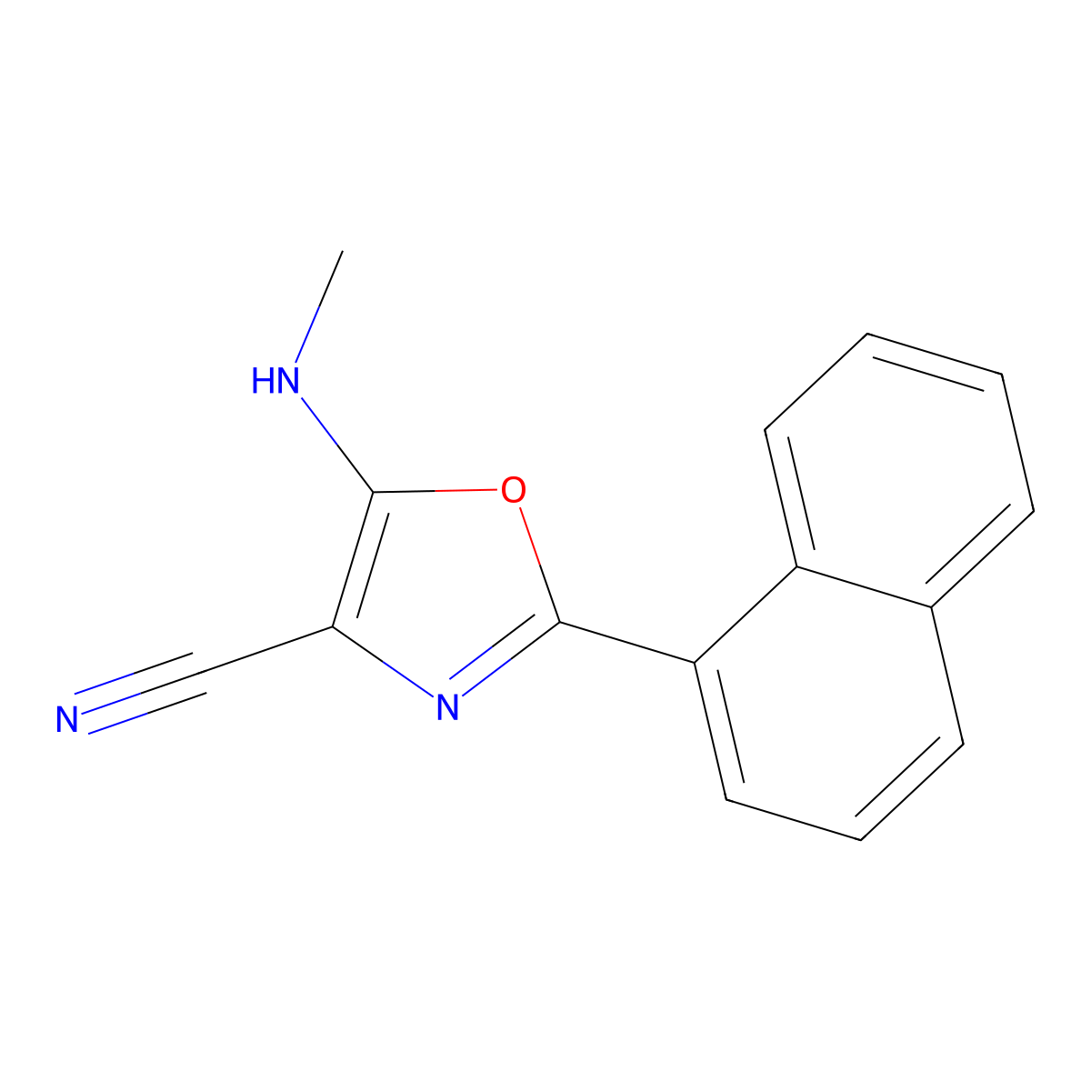 5-(Methylamino)-2-(naphthalen-1-yl)-1,3-oxazole-4-carbonitrile molecular structure, CAS 847163-28-4