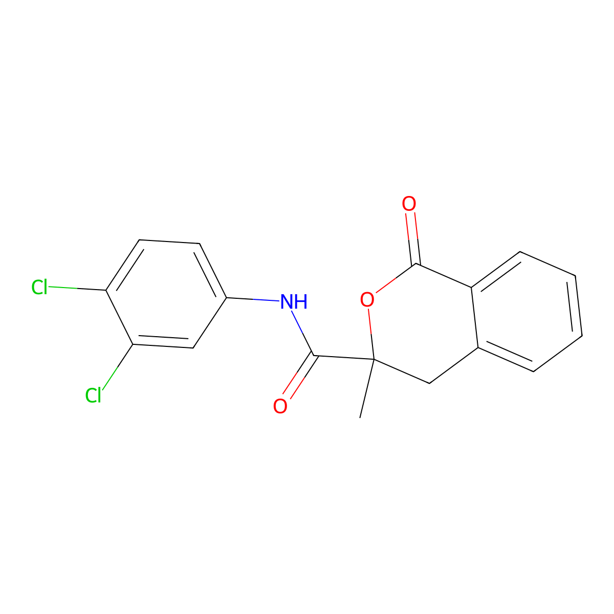 N-(3,4-dichlorophenyl)-3-methyl-1-oxo-3,4-dihydro-1H-isochromene-3-carboxamide molecular structure, CAS 847163-33-1