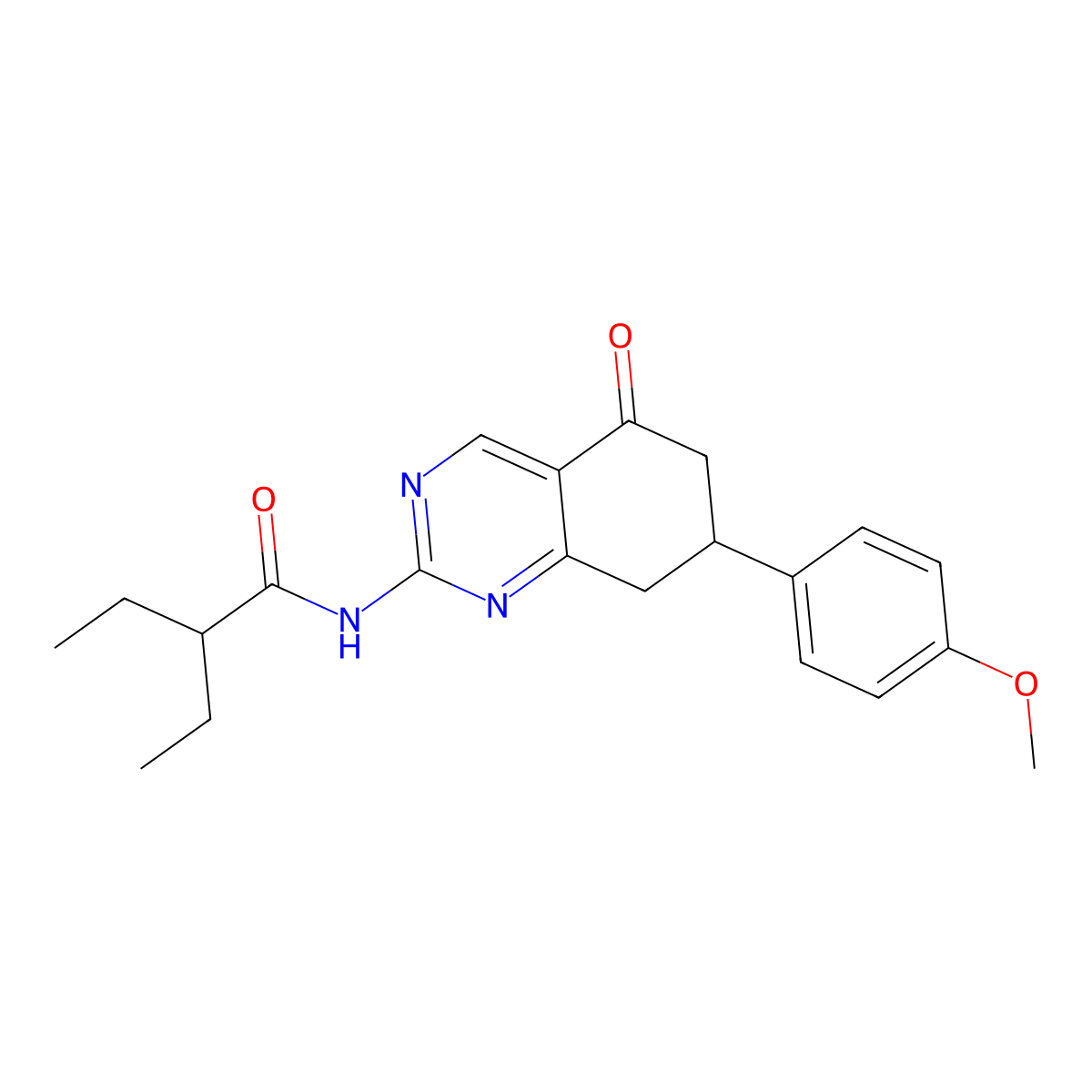 2-ethyl-N-[7-(4-methoxyphenyl)-5-oxo-5,6,7,8-tetrahydroquinazolin-2-yl]butanamide molecular structure, CAS 847163-76-2