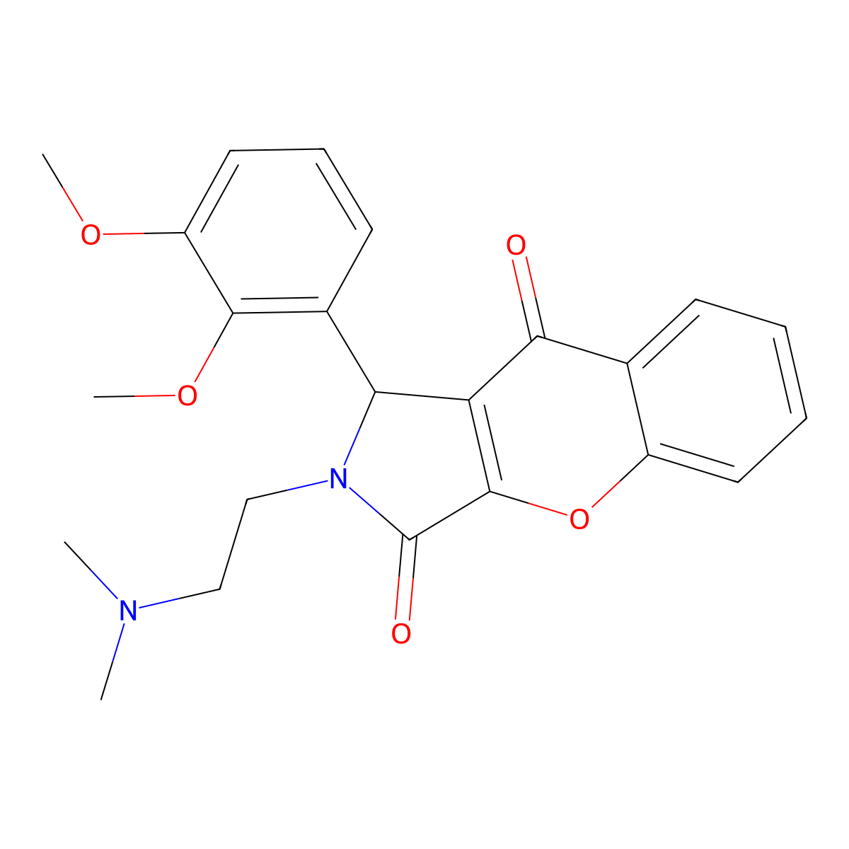 1-(2,3-Dimethoxyphenyl)-2-(2-(dimethylamino)ethyl)-1,2-dihydrochromeno[2,3-c]pyrrole-3,9-dione molecular structure, CAS 847163-91-1