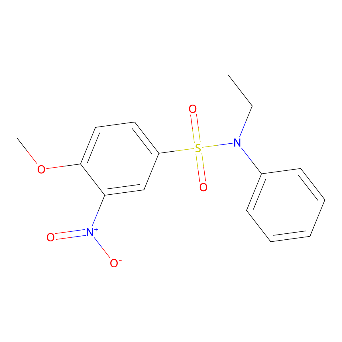 N-ethyl-4-methoxy-3-nitro-N-phenylbenzene-1-sulfonamide molecular structure, CAS 847171-17-9