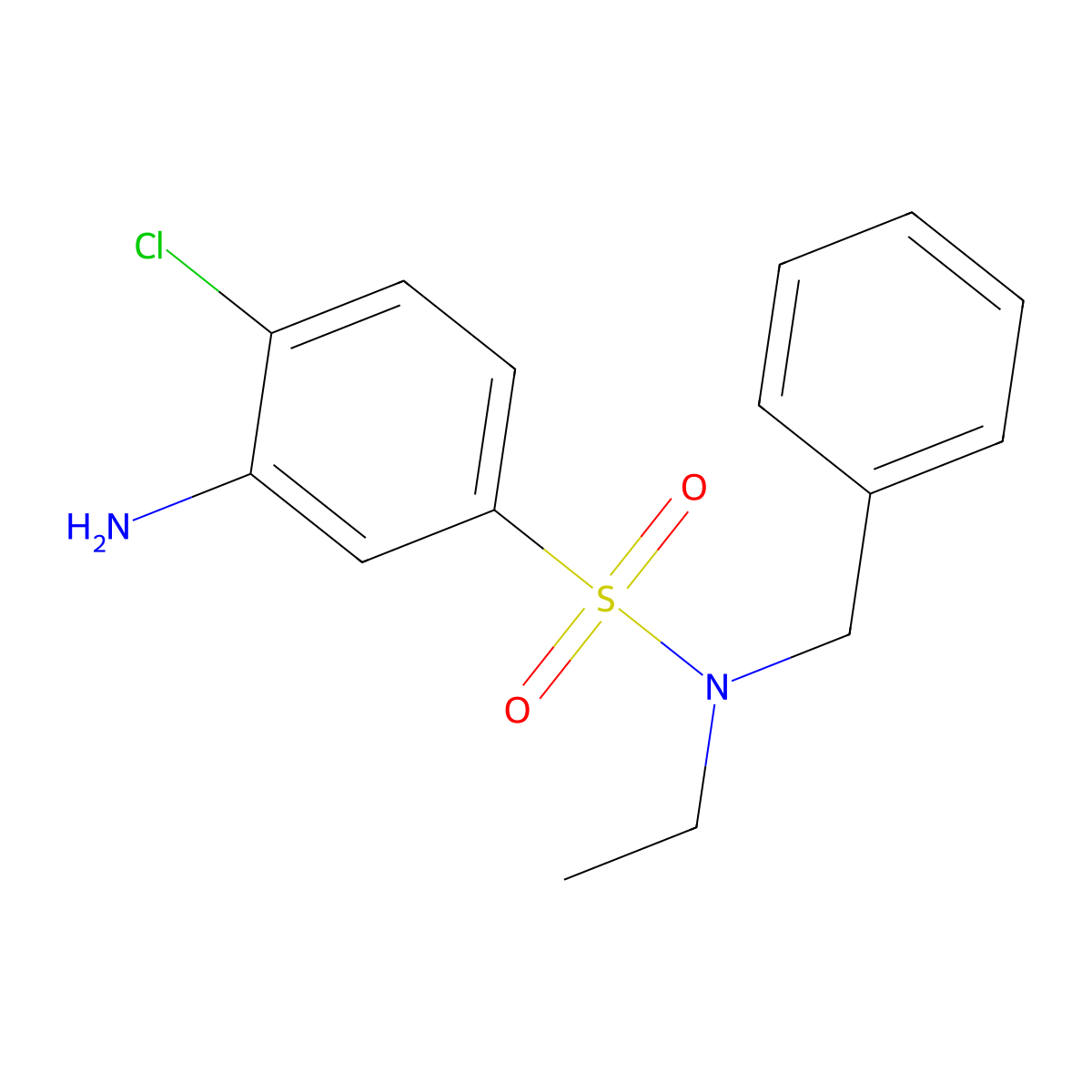 3-Amino-N-benzyl-4-chloro-N-ethylbenzenesulfonamide molecular structure, CAS 847171-31-7