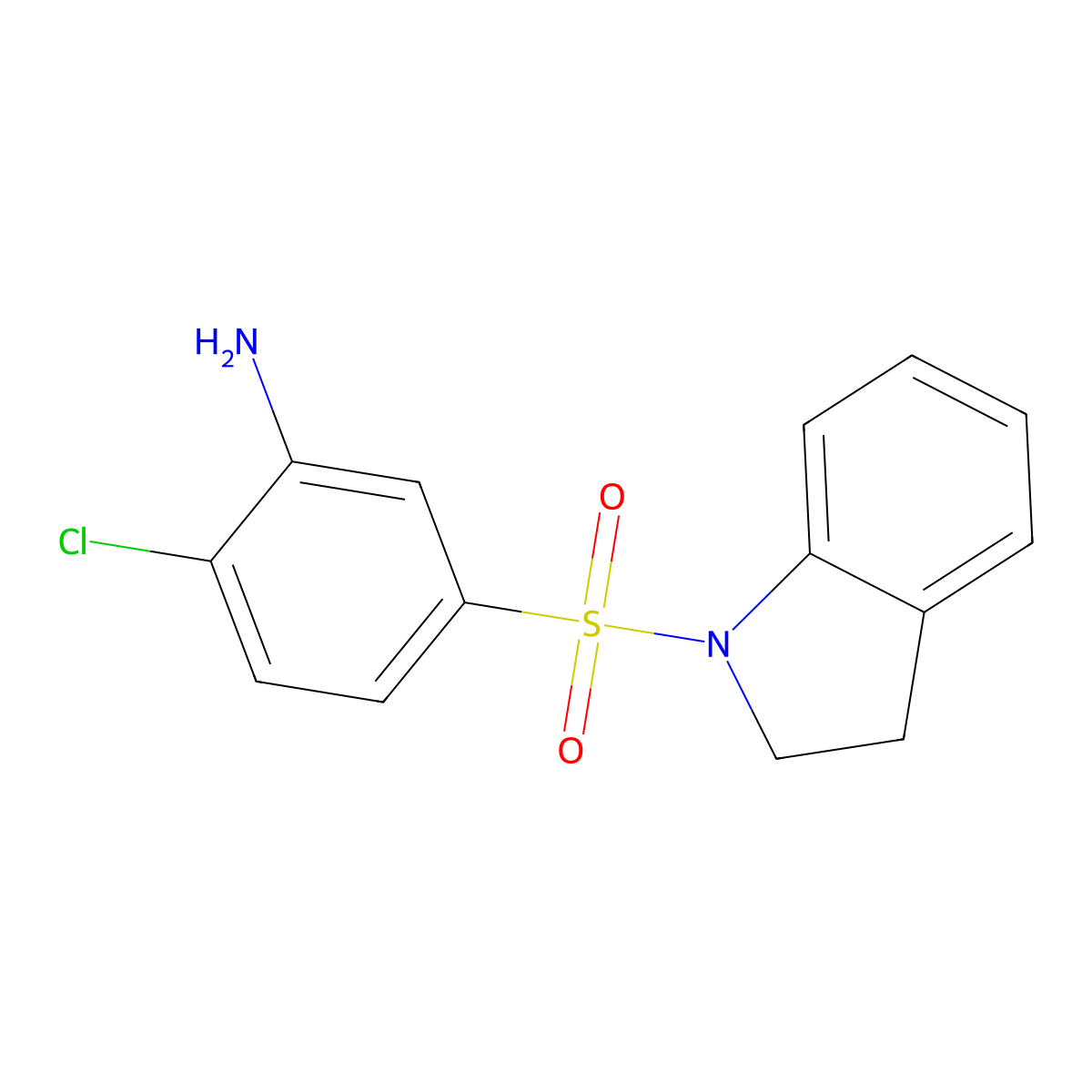 2-Chloro-5-(indolin-1-ylsulfonyl)aniline molecular structure, CAS 847171-45-3