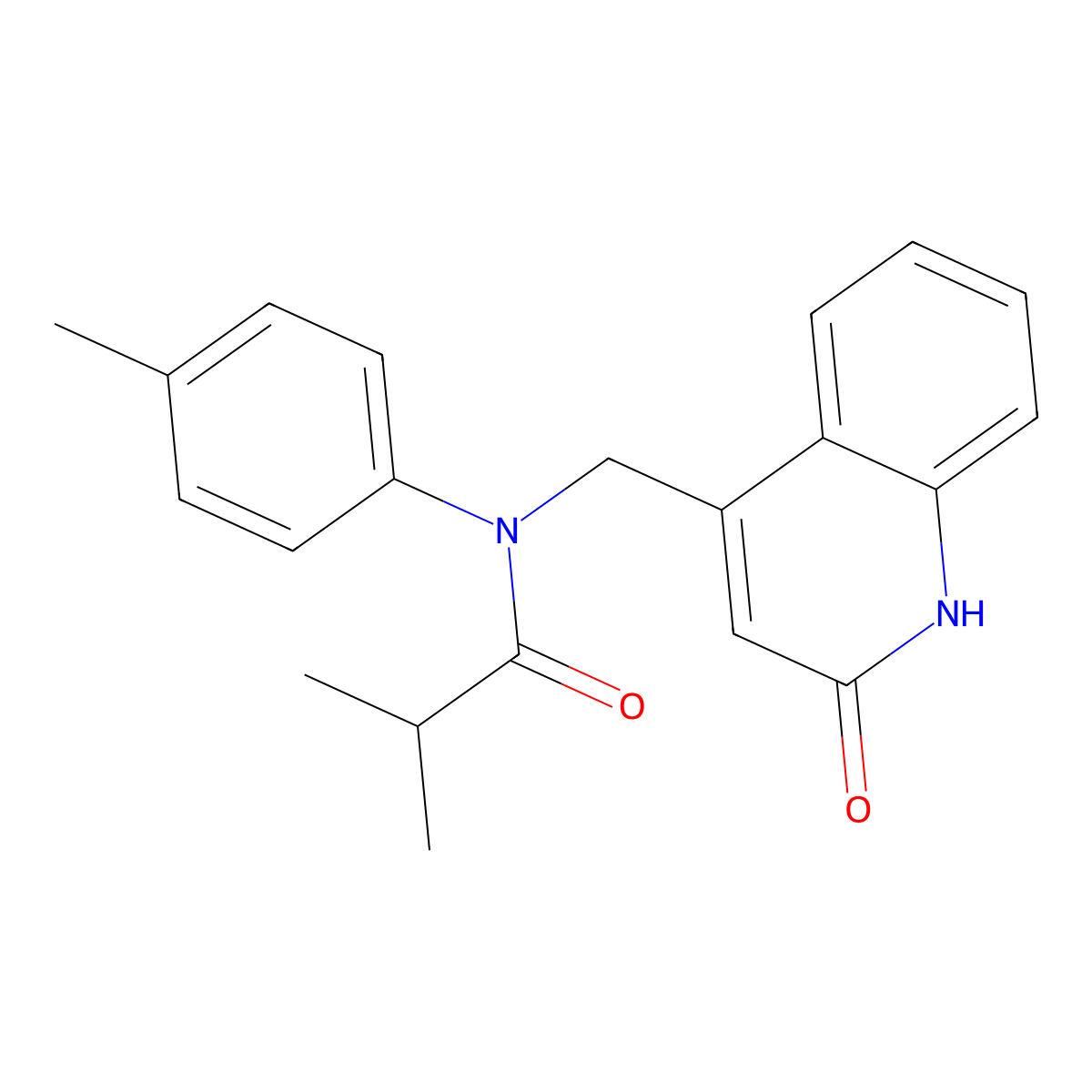 2-methyl-N-(4-methylphenyl)-N-[(2-oxo-1H-quinolin-4-yl)methyl]propanamide molecular structure, CAS 847175-16-0