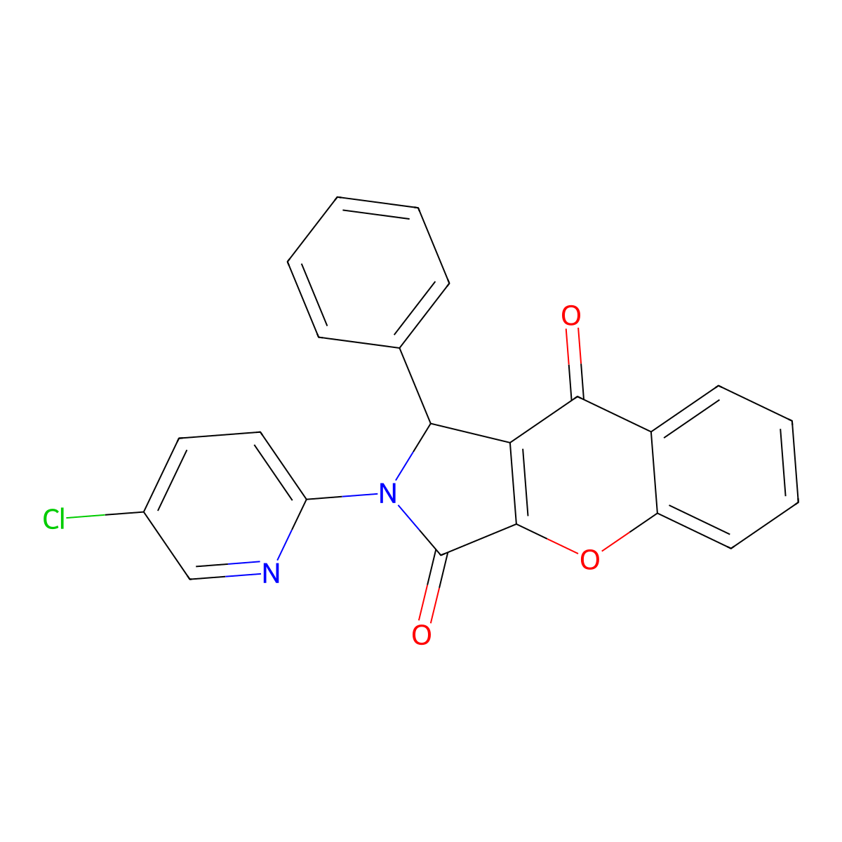 2-(5-Chloropyridin-2-yl)-1-phenyl-1,2-dihydrochromeno[2,3-c]pyrrole-3,9-dione molecular structure, CAS 847176-75-4