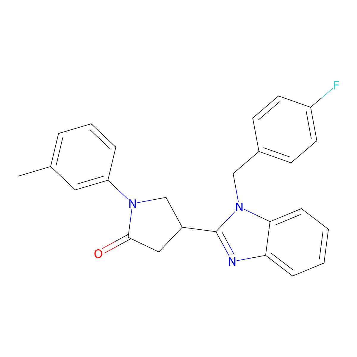 4-(1-(4-fluorobenzyl)-1H-benzo[d]imidazol-2-yl)-1-(m-tolyl)pyrrolidin-2-one molecular structure, CAS 847177-07-5