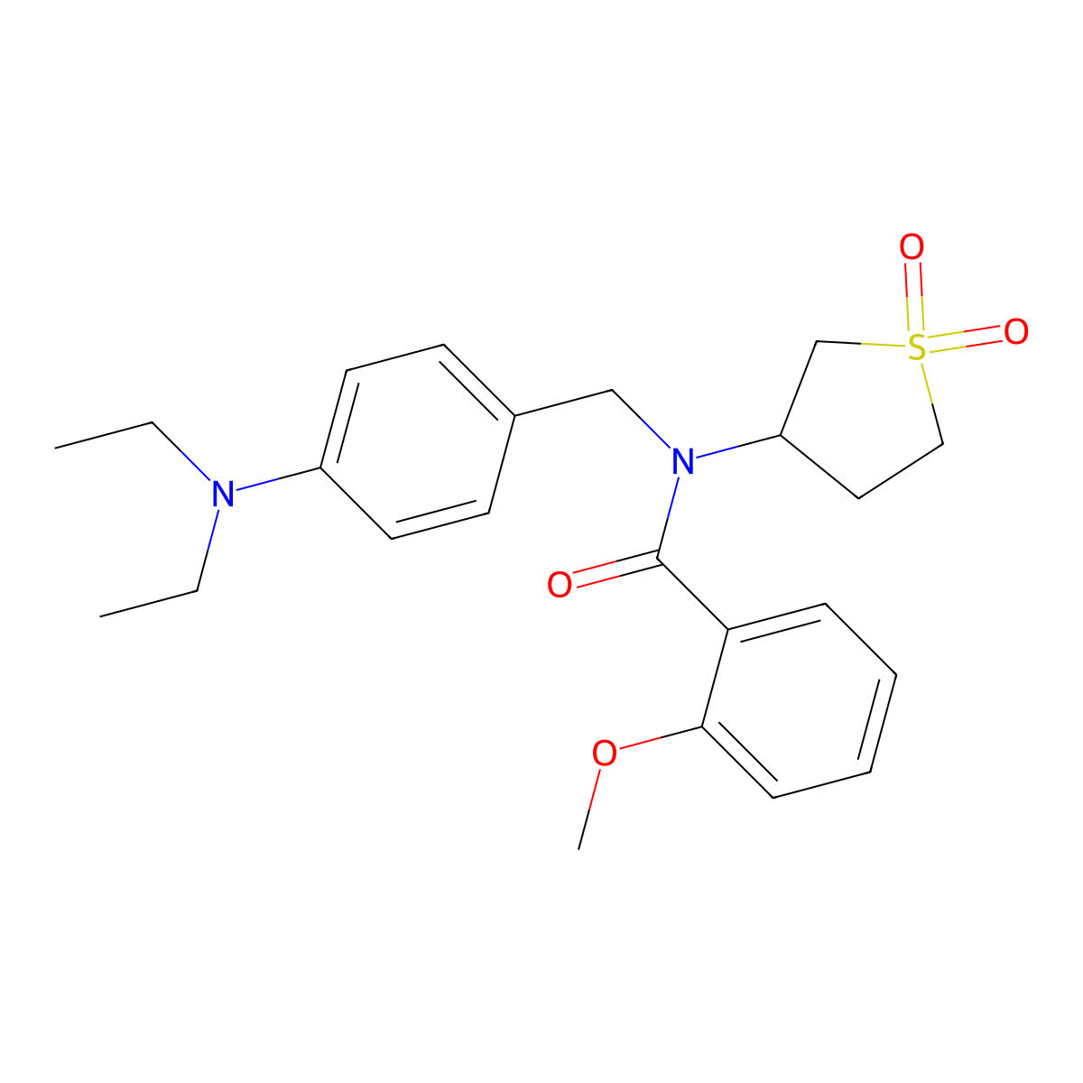 N-[4-(diethylamino)benzyl]-N-(1,1-dioxidotetrahydrothiophen-3-yl)-2-methoxybenzamide molecular structure, CAS 847177-18-8