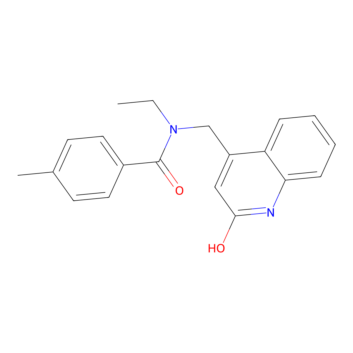 N-ethyl-4-methyl-N-[(2-oxo-1H-quinolin-4-yl)methyl]benzamide molecular structure, CAS 847177-19-9