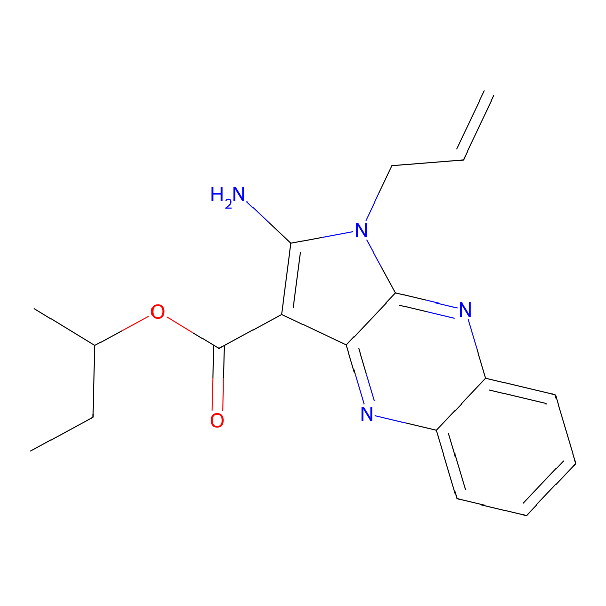 butan-2-yl 2-amino-1-(prop-2-en-1-yl)-1H-pyrrolo[2,3-b]quinoxaline-3-carboxylate molecular structure, CAS 847177-39-3