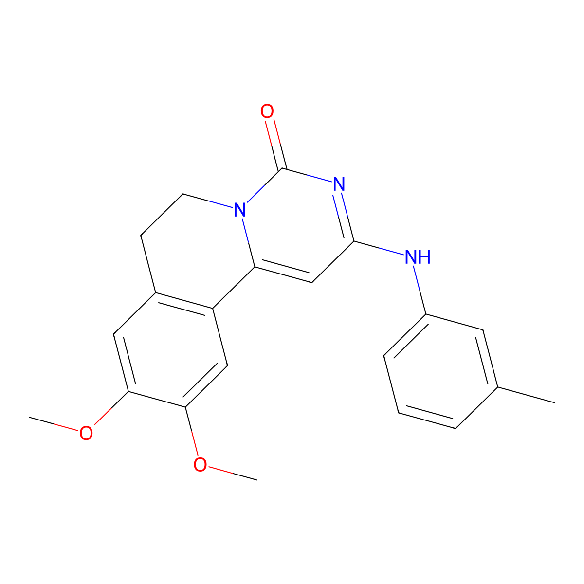 9,10-Dimethoxy-2-(3-methylanilino)-6,7-dihydropyrimido[6,1-a]isoquinolin-4-one molecular structure, CAS 847177-56-4