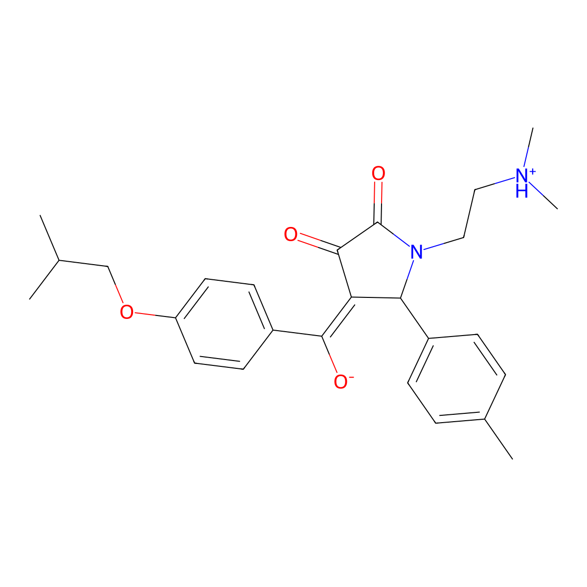 1-[2-(dimethylamino)ethyl]-3-hydroxy-5-(4-methylphenyl)-4-[4-(2-methylpropoxy)benzoyl]-2,5-dihydro-1H-pyrrol-2-one molecular structure, CAS 847178-99-8