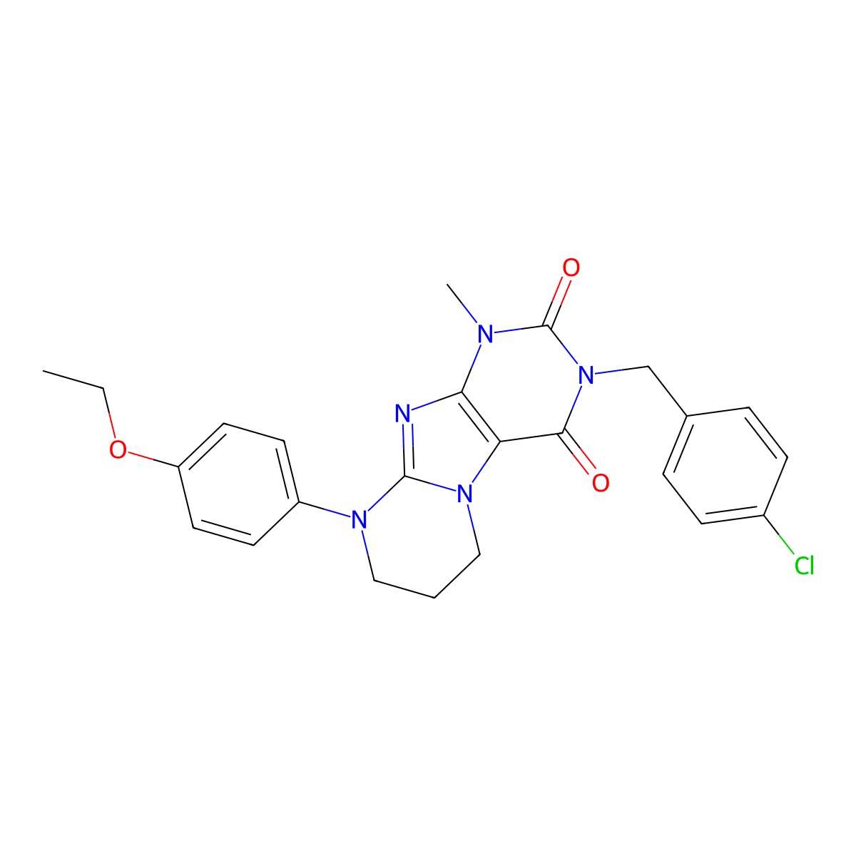 3-[(4-chlorophenyl)methyl]-9-(4-ethoxyphenyl)-1-methyl-7,8-dihydro-6H-purino[7,8-a]pyrimidine-2,4-dione molecular structure, CAS 847179-04-8