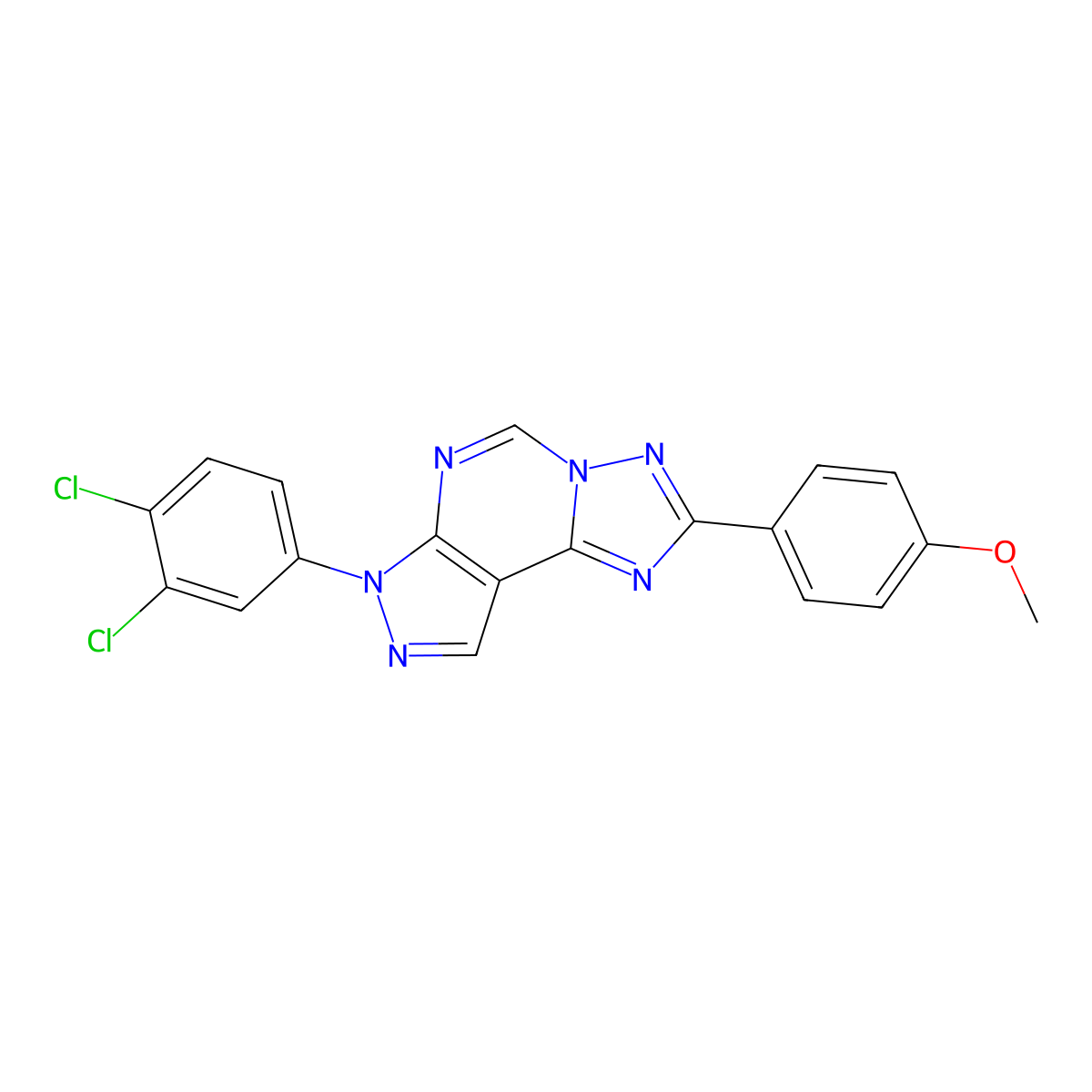 7-(3,4-dichlorophenyl)-2-(4-methoxyphenyl)-7H-pyrazolo[4,3-e][1,2,4]triazolo[1,5-c]pyrimidine molecular structure, CAS 847179-59-3