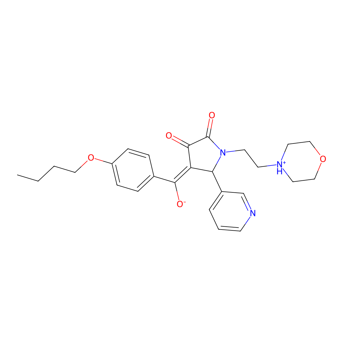 4-(4-butoxybenzoyl)-3-hydroxy-1-[2-(morpholin-4-yl)ethyl]-5-(pyridin-3-yl)-2,5-dihydro-1H-pyrrol-2-one molecular structure, CAS 847181-51-5