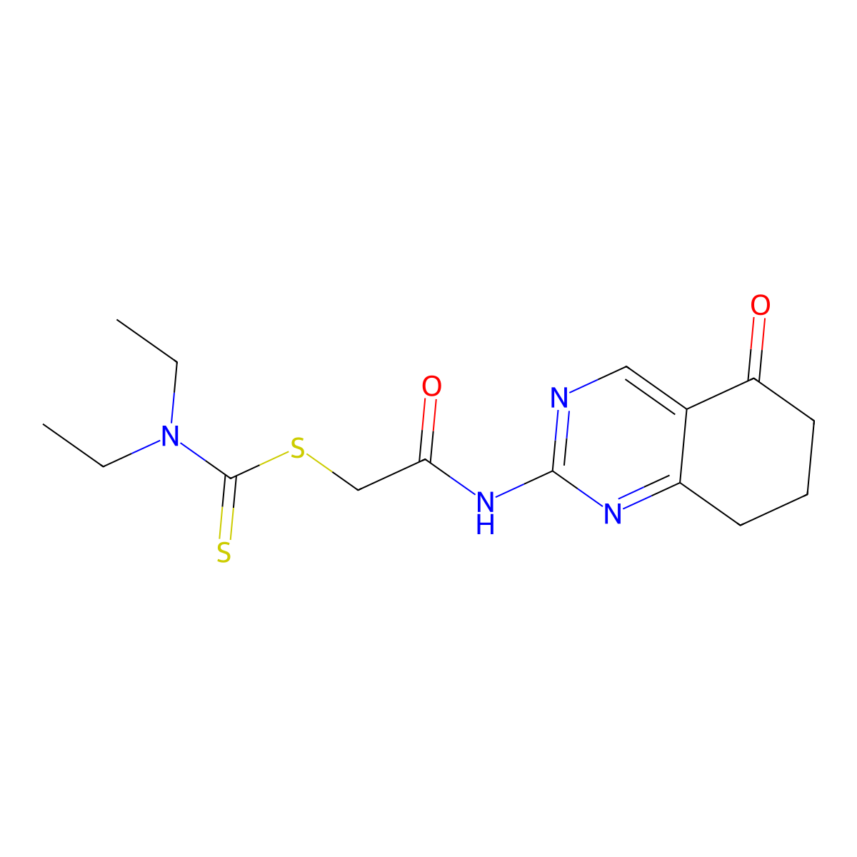 2-Oxo-2-[(5-oxo-5,6,7,8-tetrahydroquinazolin-2-yl)amino]ethyl diethylcarbamodithioate molecular structure, CAS 847182-24-5