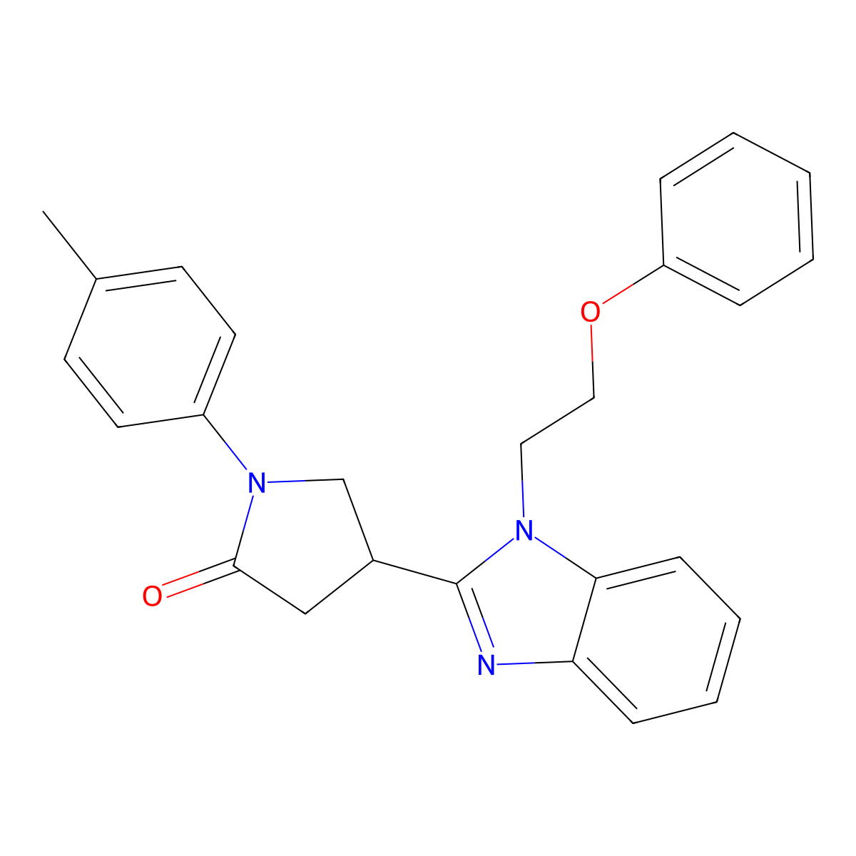 1-(4-Methylphenyl)-4-[1-(2-phenoxyethyl)benzimidazol-2-yl]pyrrolidin-2-one molecular structure, CAS 847182-83-6