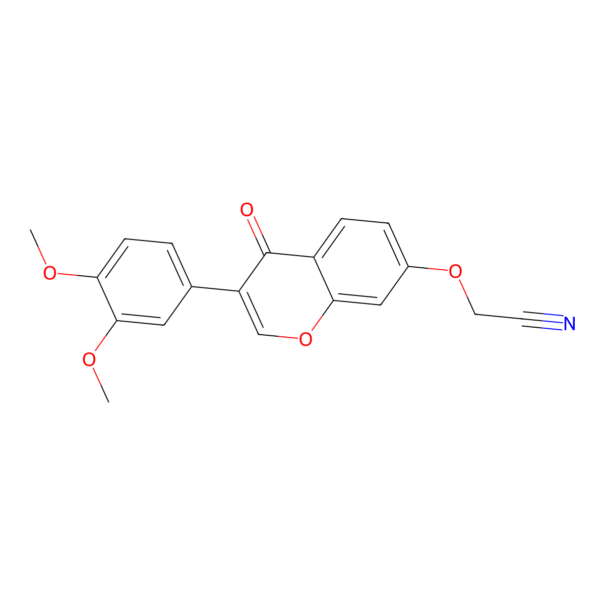 2-((3-(3,4-dimethoxyphenyl)-4-oxo-4H-chromen-7-yl)oxy)acetonitrile molecular structure, CAS 847182-88-1
