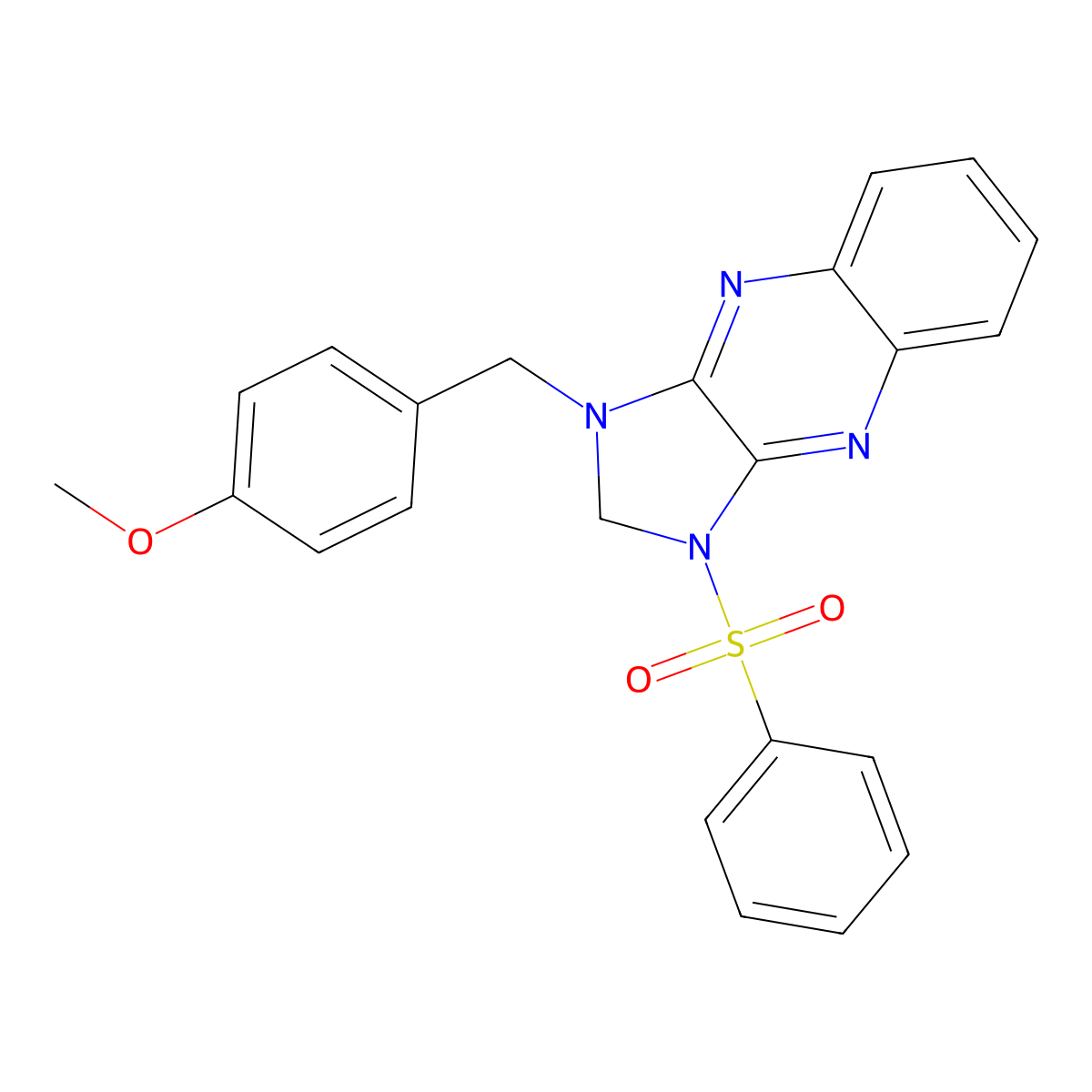 1-(4-methoxybenzyl)-3-(phenylsulfonyl)-2,3-dihydro-1H-imidazo[4,5-b]quinoxaline molecular structure, CAS 847184-22-9