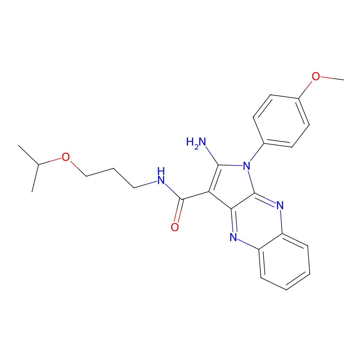 2-amino-N-(3-isopropoxypropyl)-1-(4-methoxyphenyl)-1H-pyrrolo[2,3-b]quinoxaline-3-carboxamide molecular structure, CAS 847184-47-8