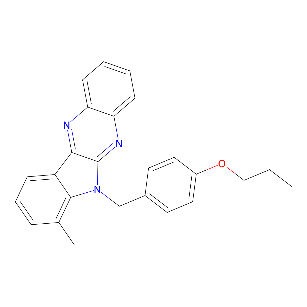 7-methyl-6-(4-propoxybenzyl)-6H-indolo[2,3-b]quinoxaline molecular structure, CAS 847184-49-0