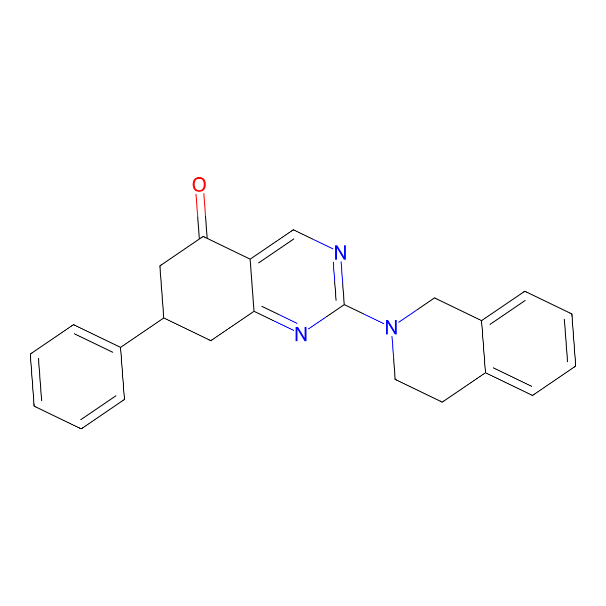 2-(3,4-dihydroisoquinolin-2(1H)-yl)-7-phenyl-7,8-dihydroquinazolin-5(6H)-one molecular structure, CAS 847184-56-9